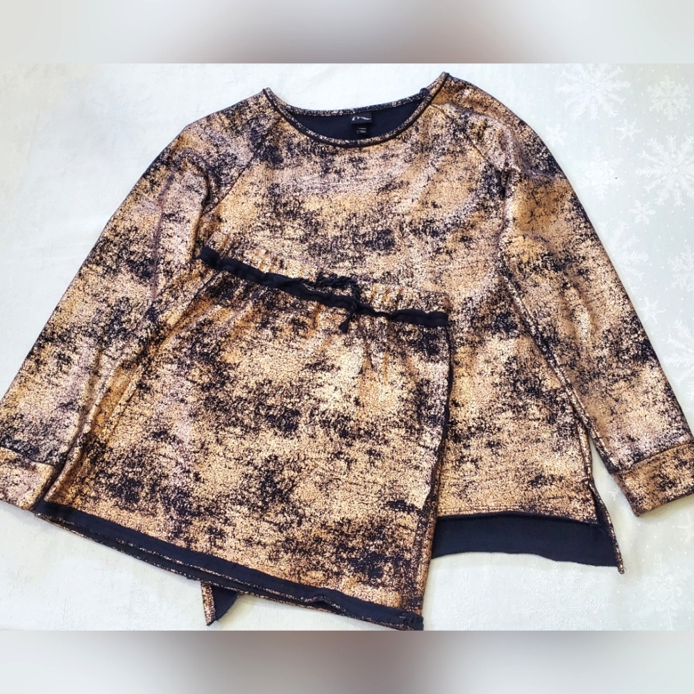 Art Class Girls Set Copper Metallic & Black L/S Top Size 10/12 & Skirt Size 7/8